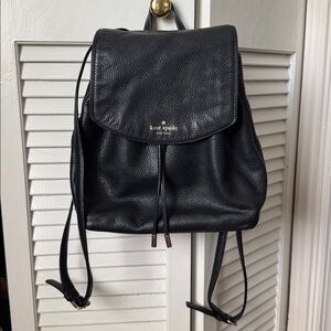 Kate Spade Breezy Mulberry Street Pebble Leather Black Backpack Purse
